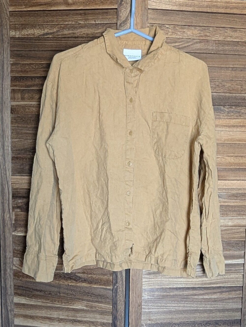 Parachute Home Women's 100% European Flax Linen Top Shirt Ochre